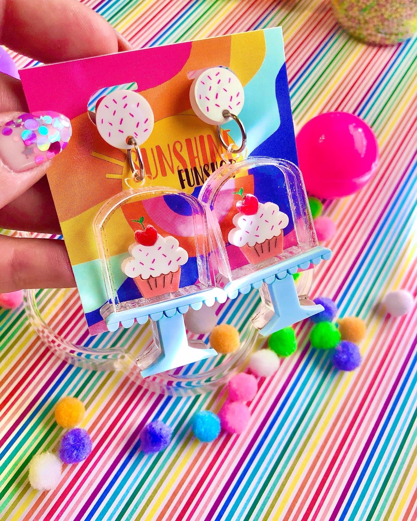 Cupcake Dome Stand Earrings