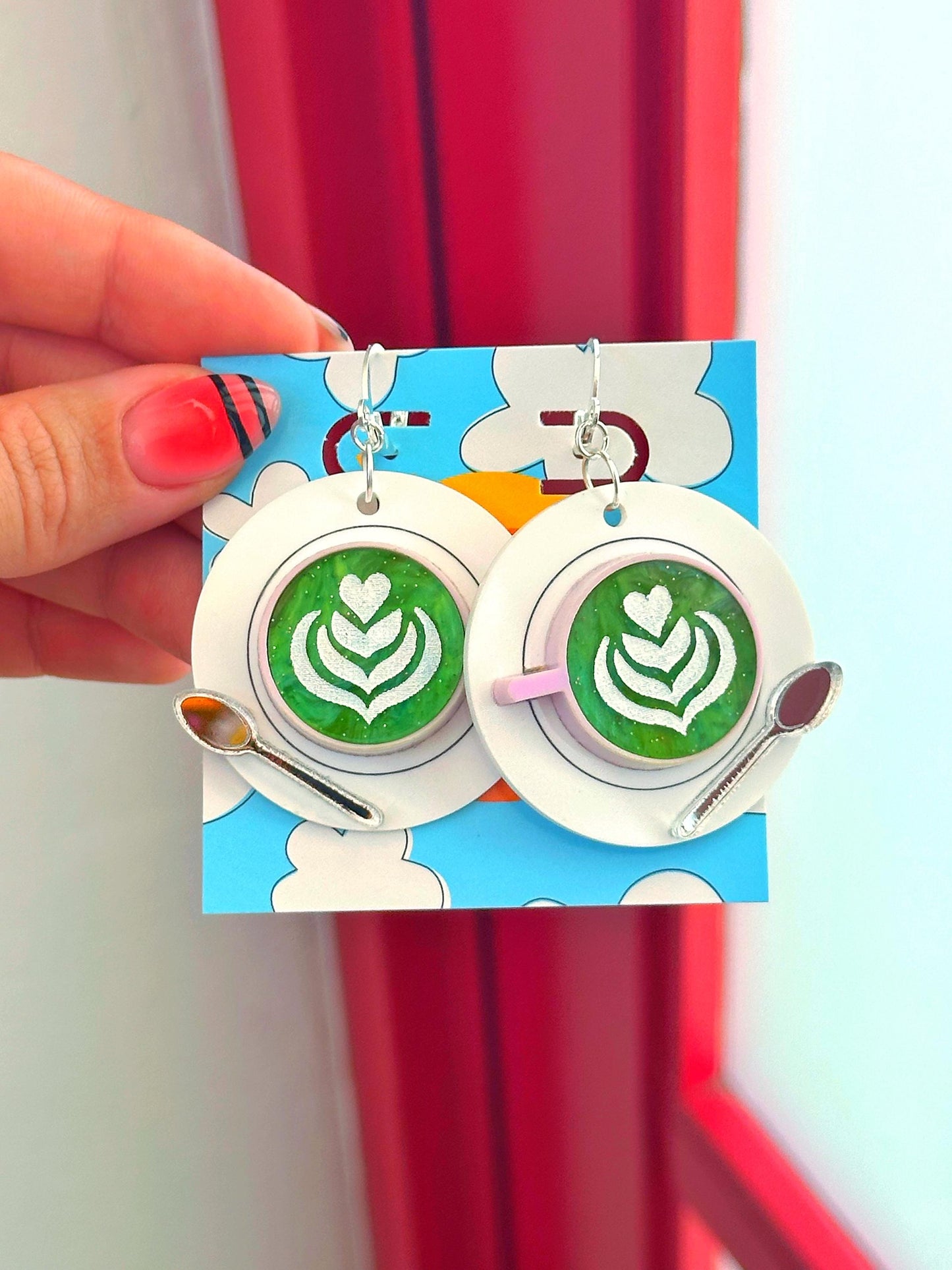 Latte Coffee/ Matcha Earrings