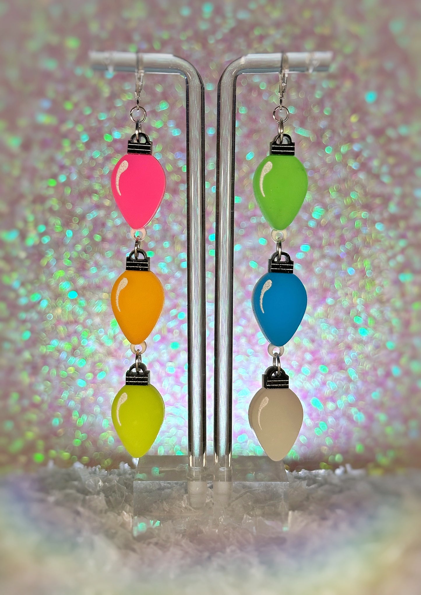 Glow in the Dark Christmas Lights Earrings