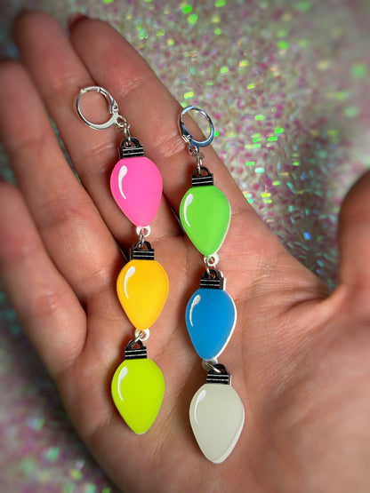 Glow in the Dark Christmas Lights Earrings