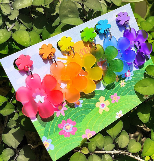 Rainbow Flower Pack Earrings