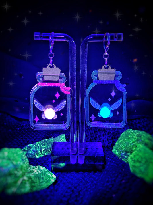 Navy Glow in the Dark Earrings