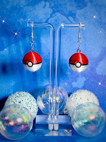 Pok-e ball 3D Earrings