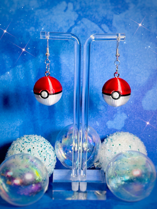 Pok-e ball 3D Earrings