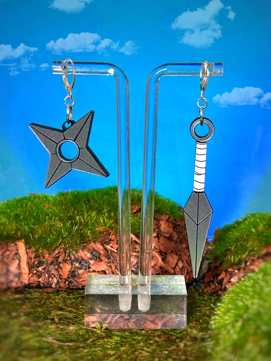 Kunai and Shuriken Earrings