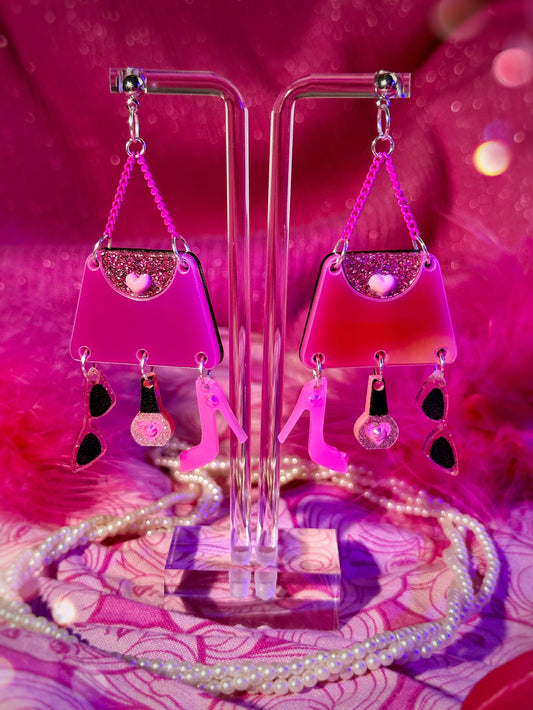 Girly Pink Accessories Earrings