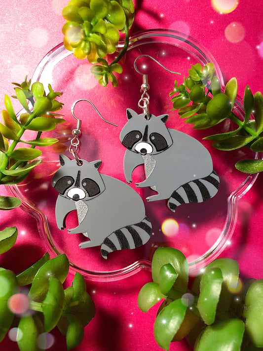 Raccoon Earrings