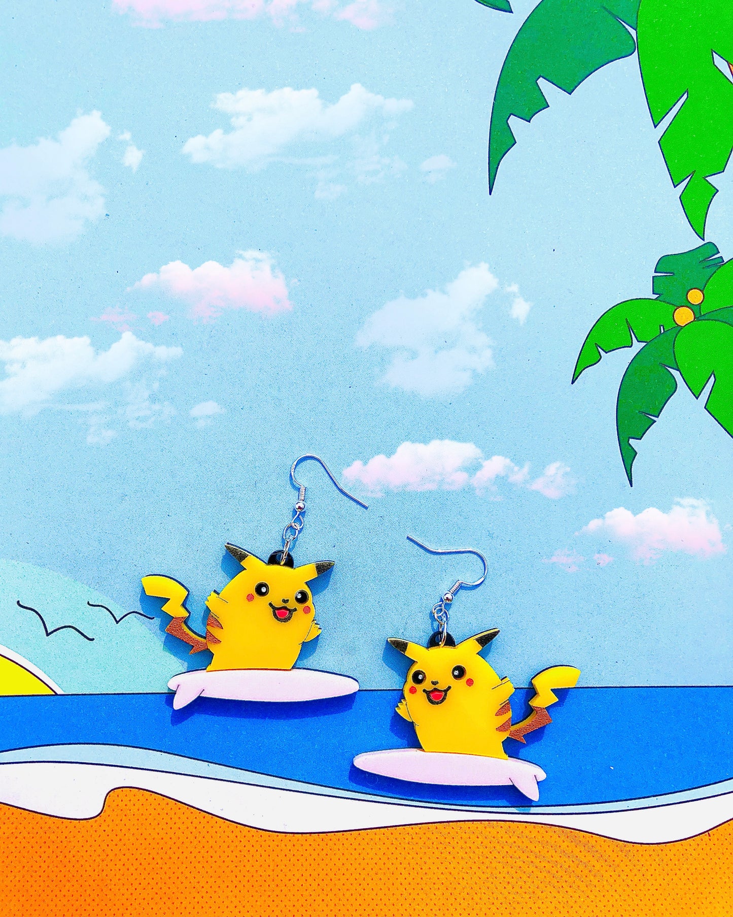 Surfing Pika Earrings