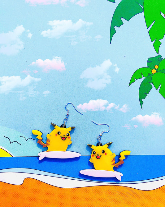 Surfing Pika Earrings