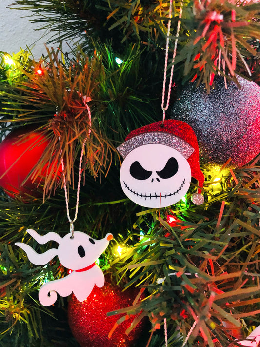 Zer0/ Skeleton Santa Ornaments