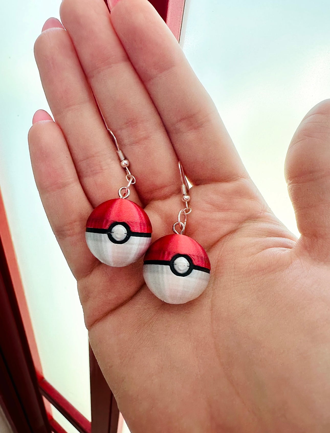 Pok-e ball 3D Earrings