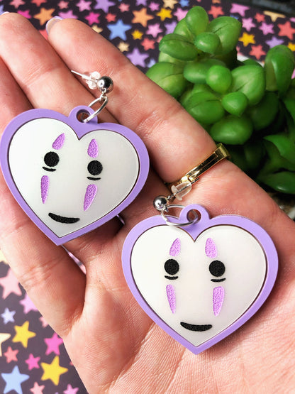 No Face Heart Earrings