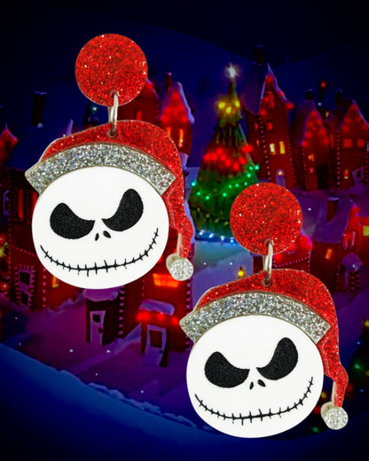 Skeleton Santa Earrings