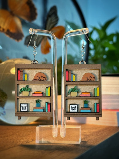 Cozy Bookcase Earrings