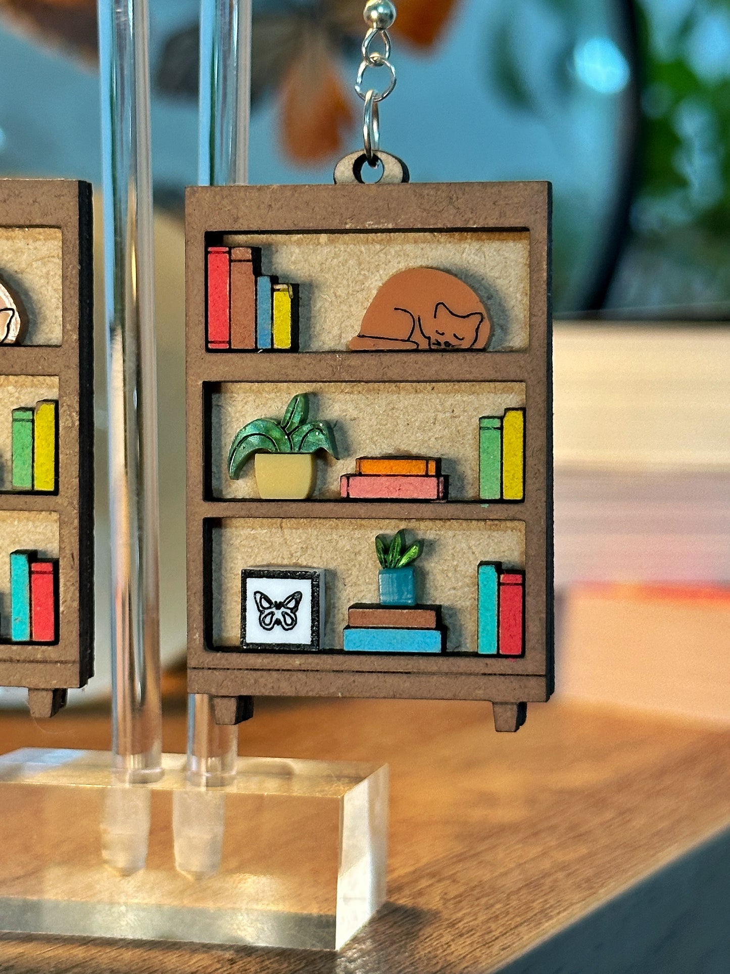 Cozy Bookcase Earrings