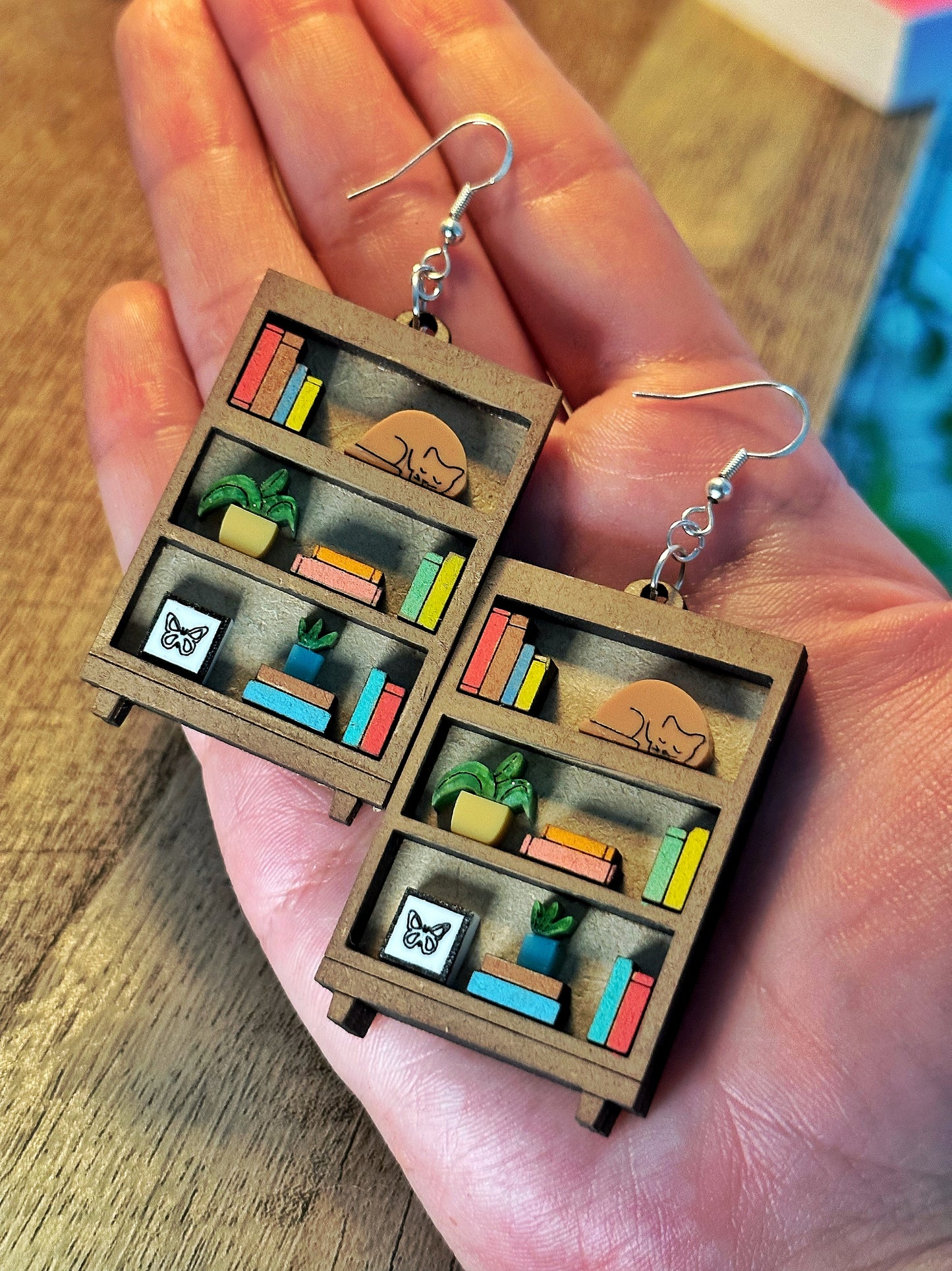 Cozy Bookcase Earrings