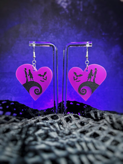 UV Reactive Nightmare Love Earrings