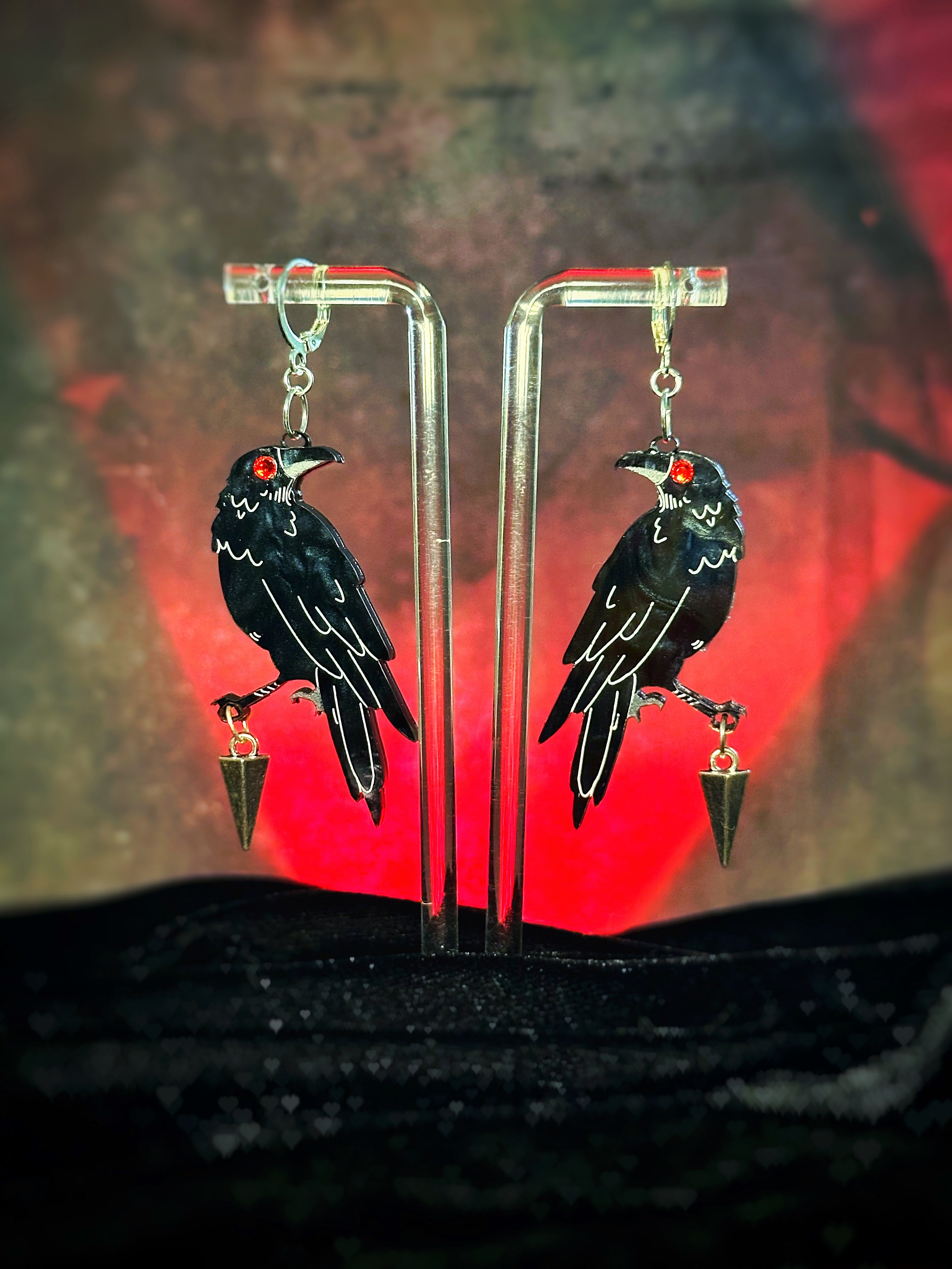 Crow Feet Earrings in Black Fusion 2024