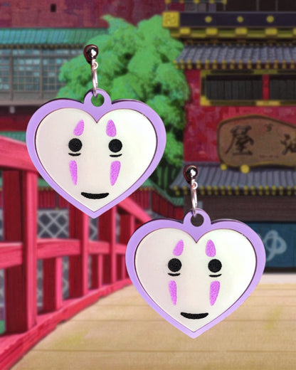 No Face Heart Earrings