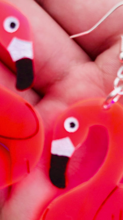 Flamingo Pool Float Earrings