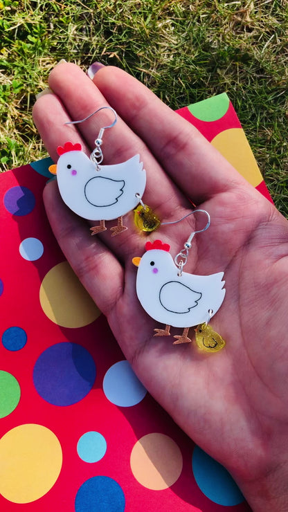 Chicken Earrings