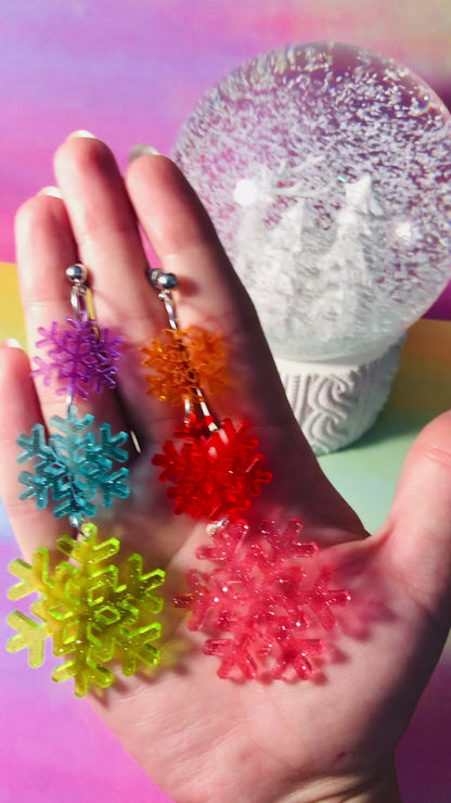 Rainbow Snowflakes Earrings