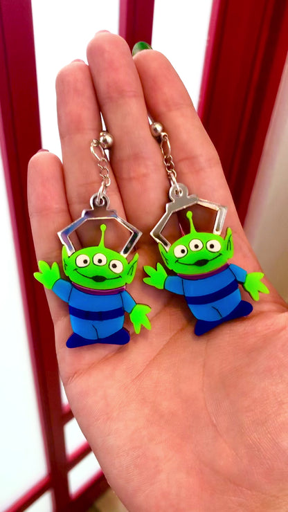 Green Alien Claw Earrings